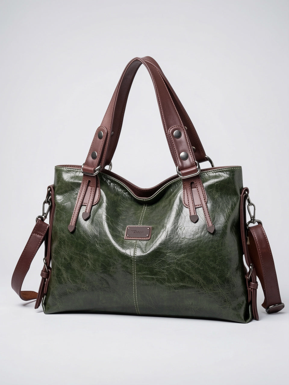 Ysella — Sac à Main Grand Souple - Vert Olive