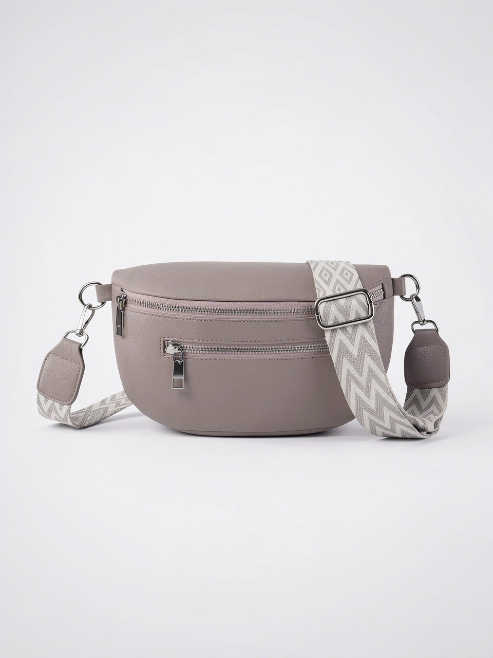 Yselle — Banane sacoche en cuir souple pour femme - Gris