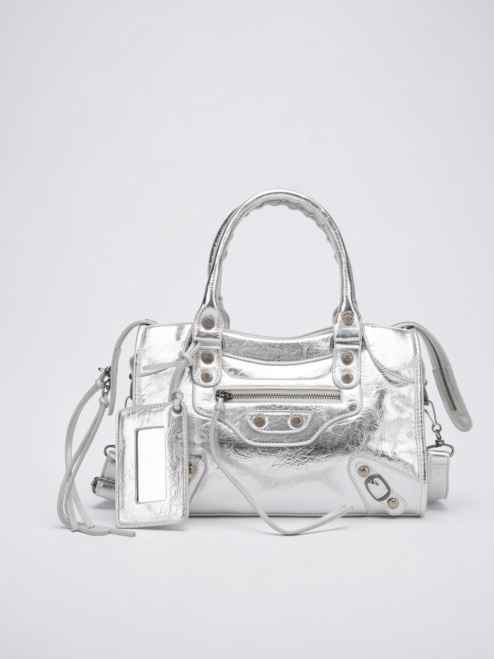 Ysilda — Sac à main tendance - Argenté 30x10x22cm