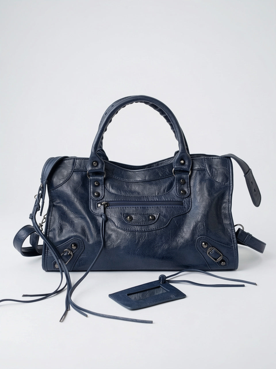 Ysilda — Sac à main tendance - Bleu Foncé 38x10x23cm