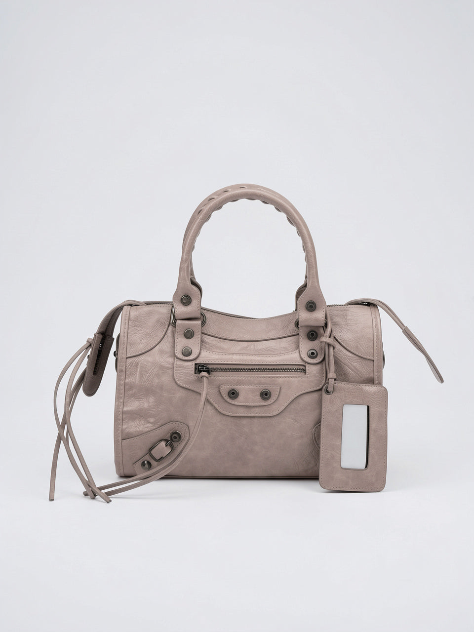 Ysilda — Sac à main tendance - Gris Clair 24x8x15cm