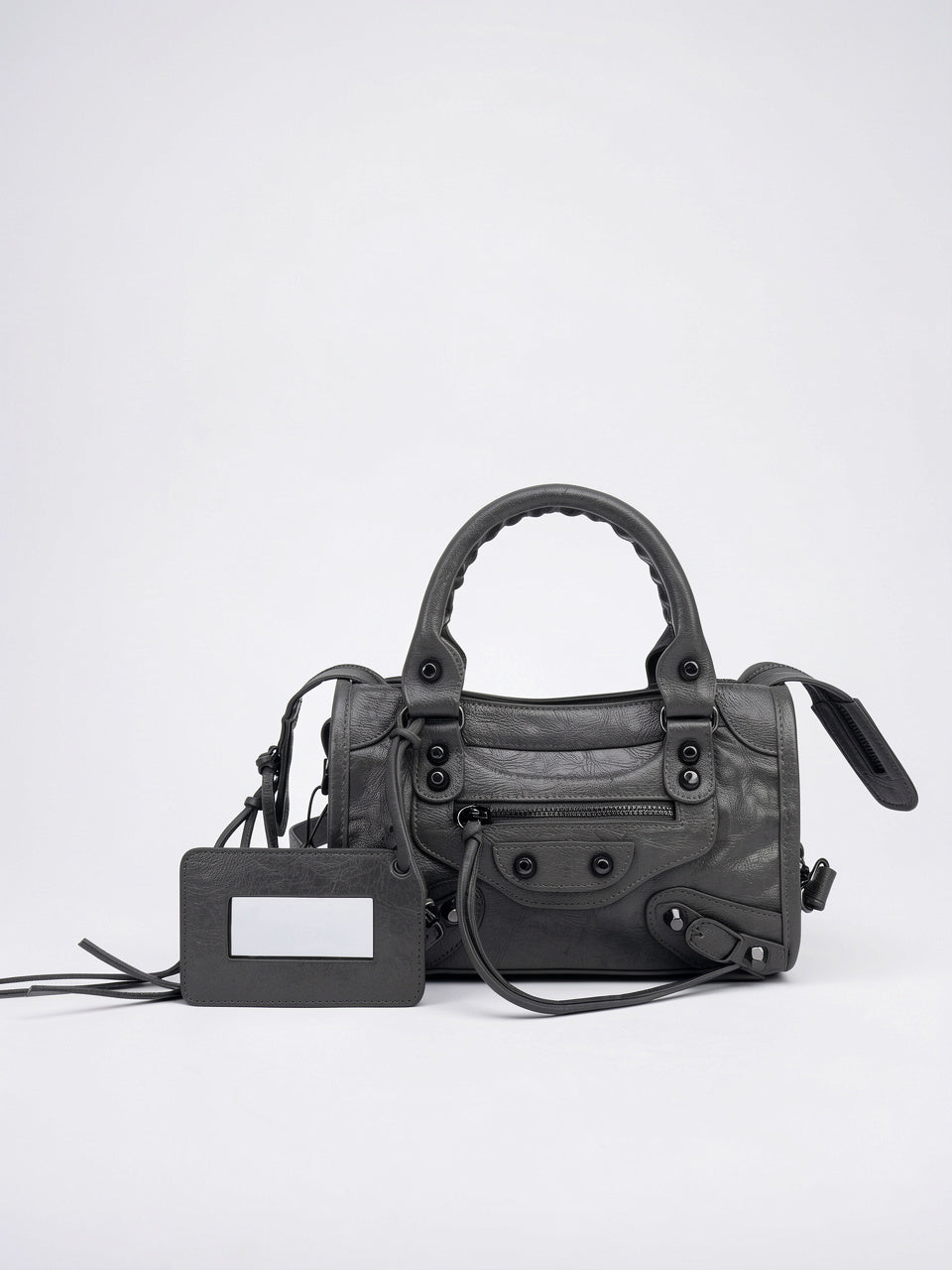 Ysilda — Sac à main tendance - Gris Foncé 24x8x15cm