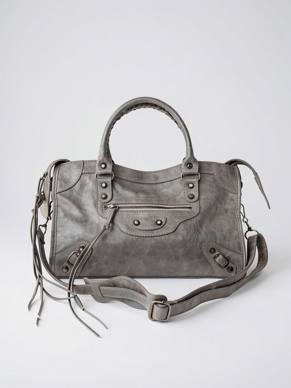 Ysilda — Sac à main tendance - Gris Foncé 38x10x23cm