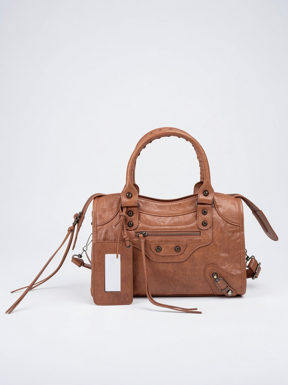Ysilda — Sac à main tendance - Marron 30x10x22cm