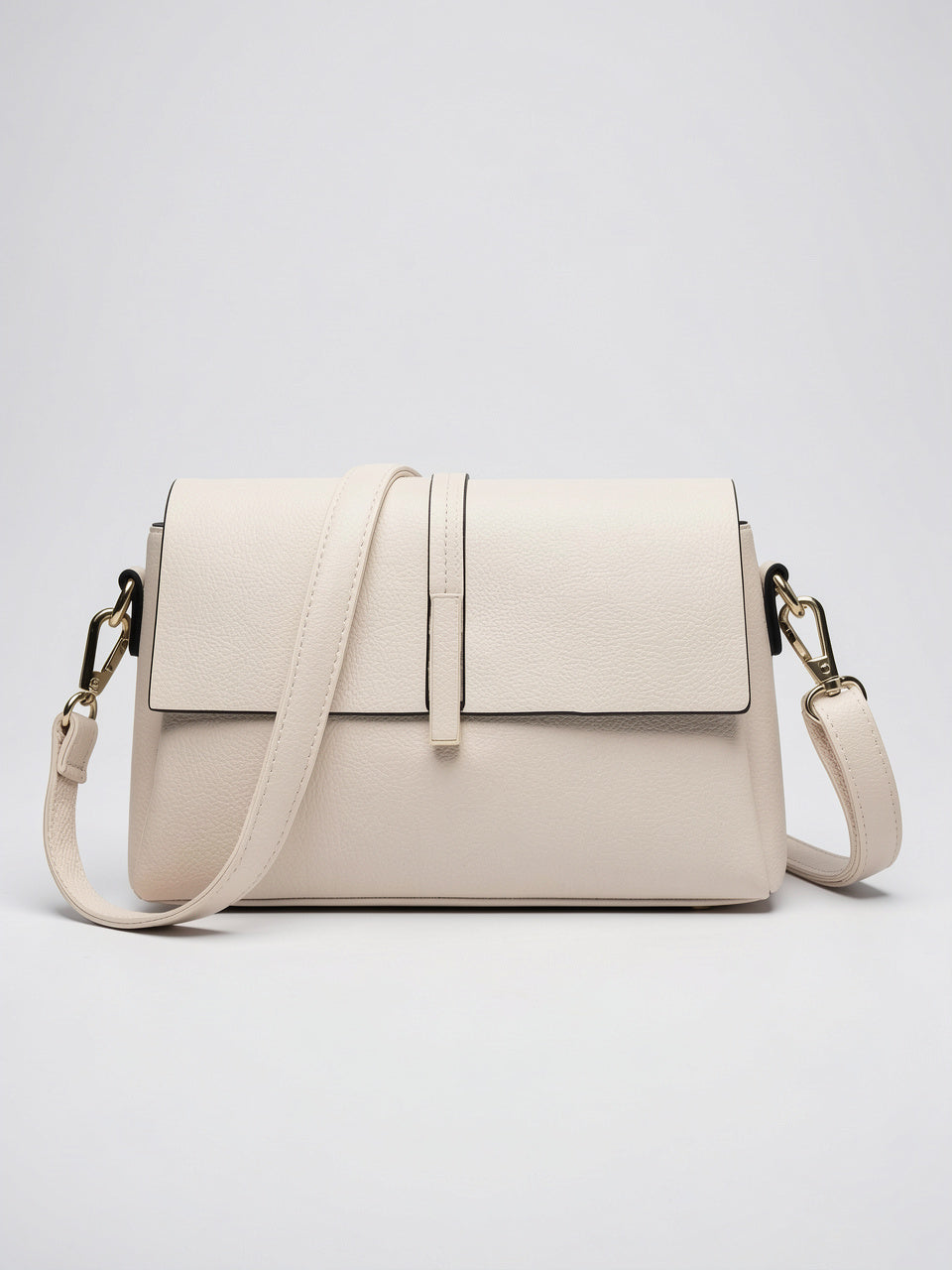 Ysilla — Sac besace femme - Beige Cuir PU