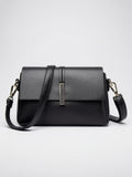 Ysilla — Sac besace femme - Noir Cuir PU