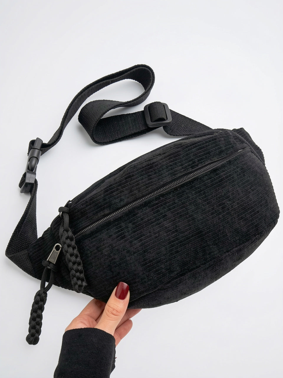 Ysolda — Sac banane noir velours - 2