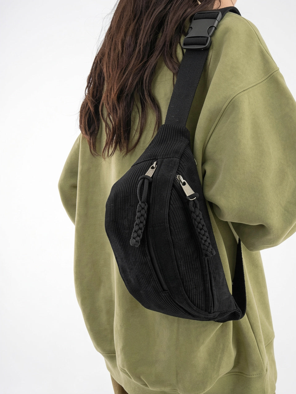 Ysolda — Sac banane noir velours - 6