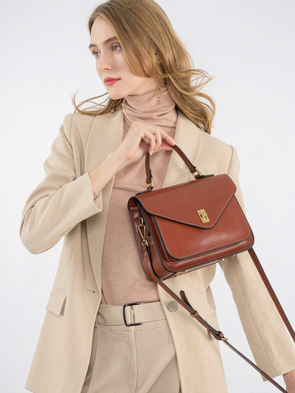 Ysora — Sac à bandoulière femme en cuir - 12
