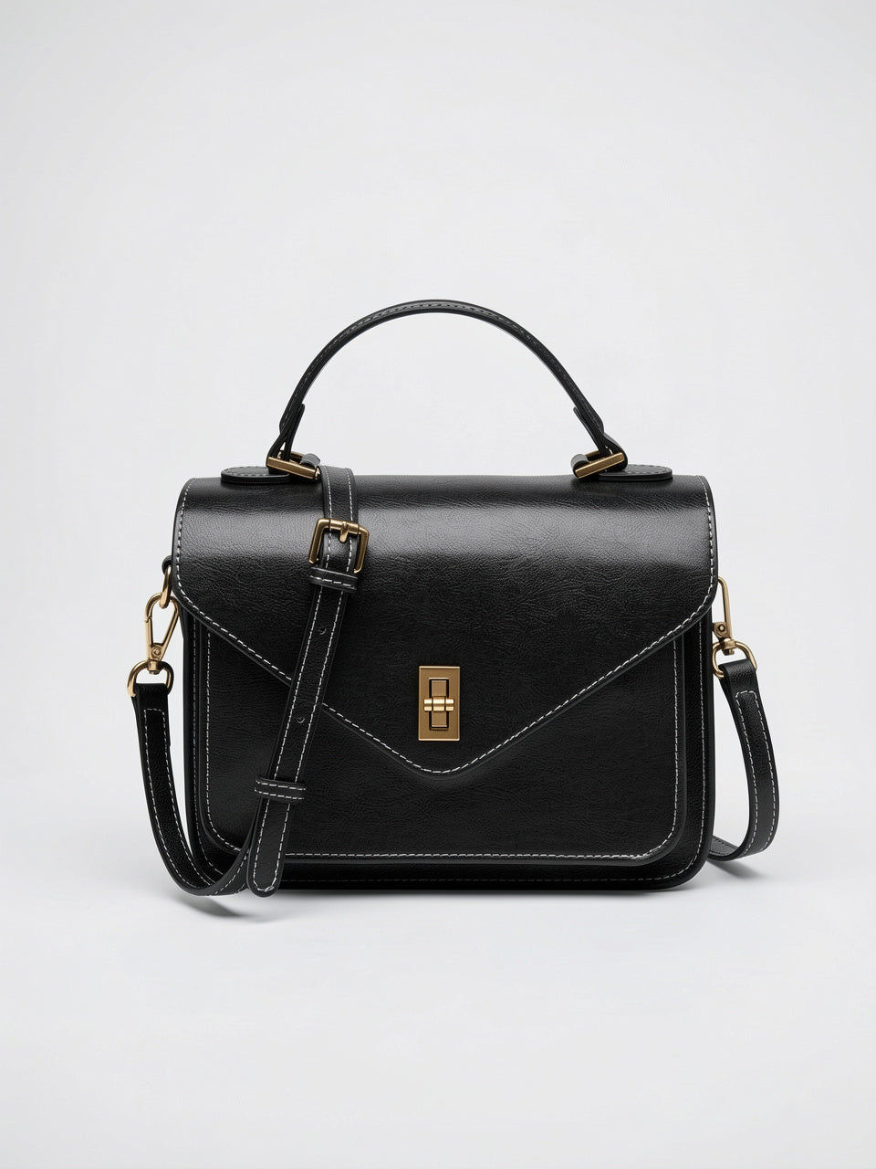 Ysora — Sac à bandoulière femme en cuir - Noir Cuir Femme