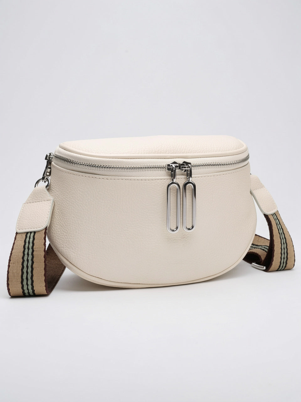 Ysora — Sac banane femme cuir - Beige Cuir Vegan Femme