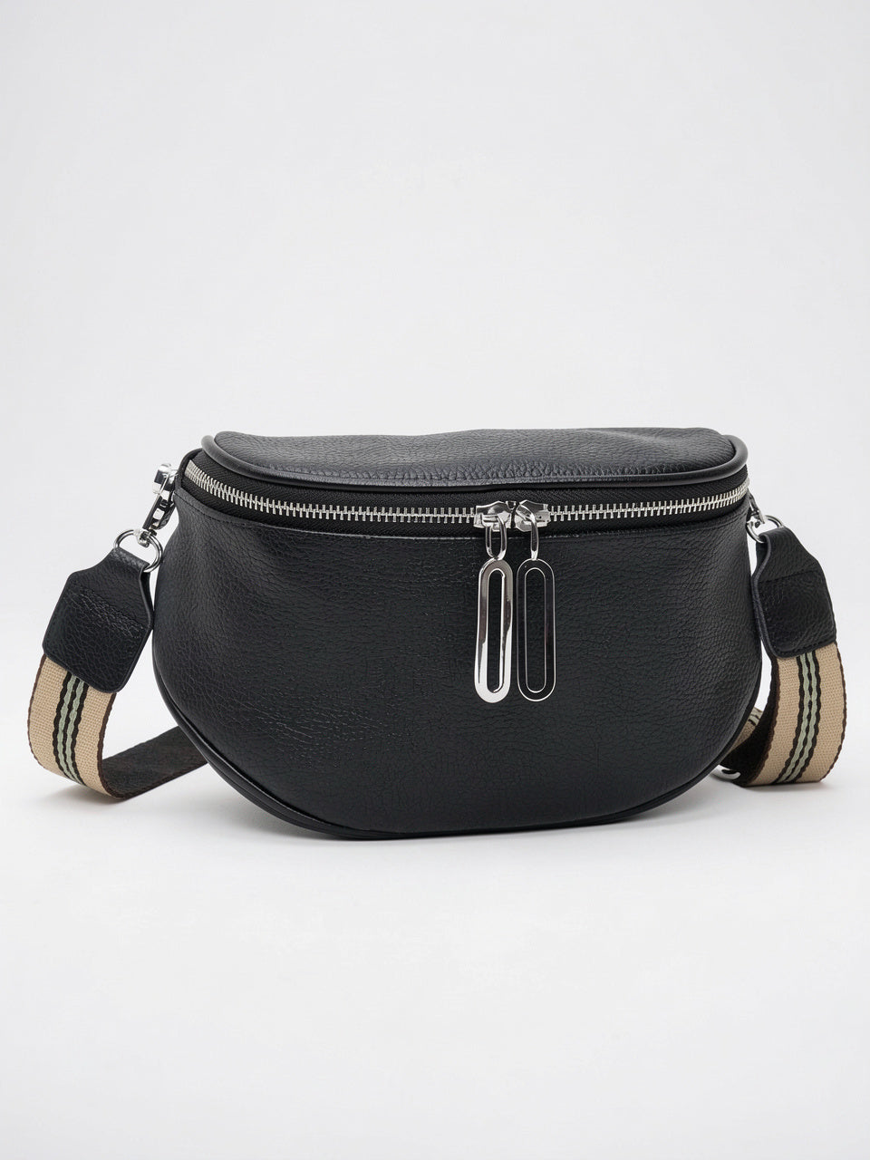 Océane — Sac banane femme cuir - Noir Cuir Vegan Femme