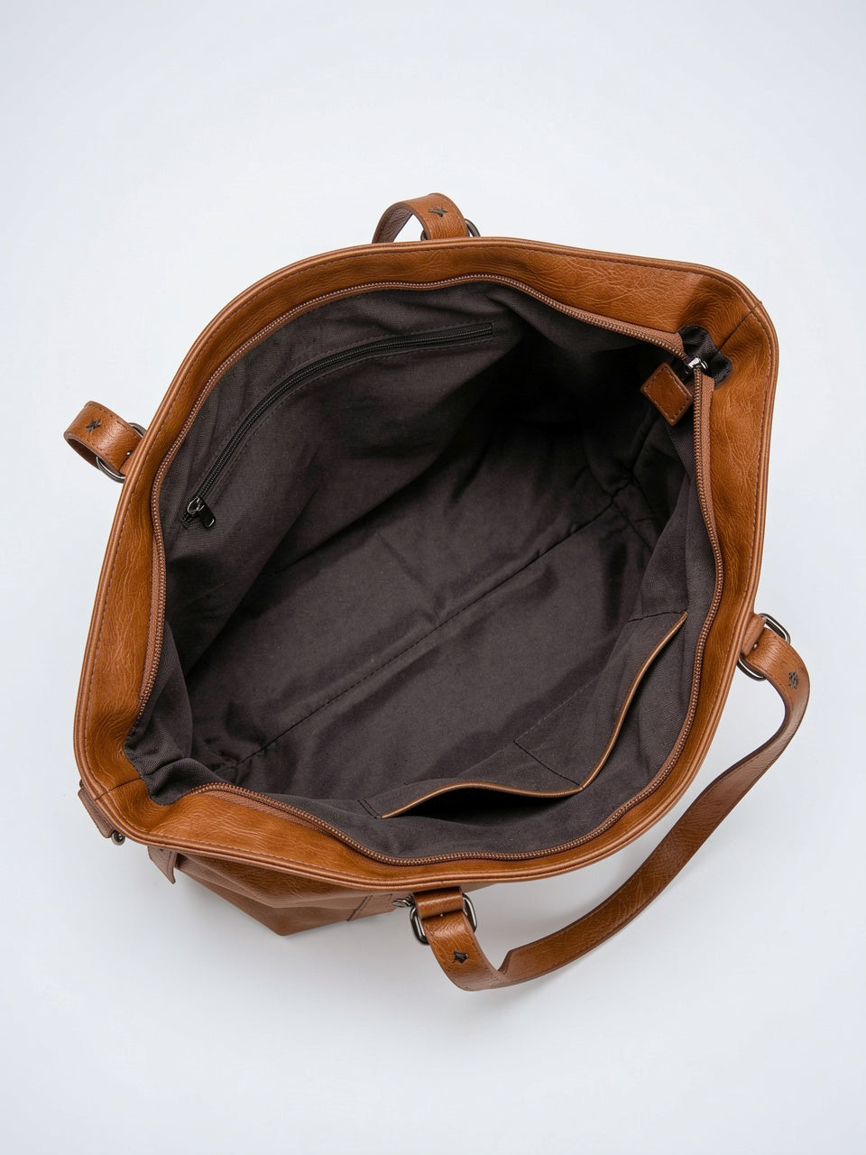 Ysora — Sac vintage de cours en simili cuir marron - 3