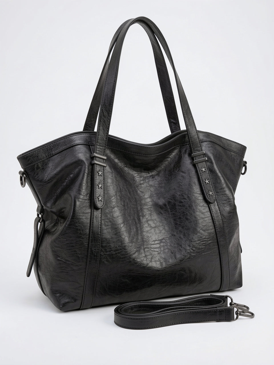 Ysora — Sac vintage de cours en simili cuir marron - 7