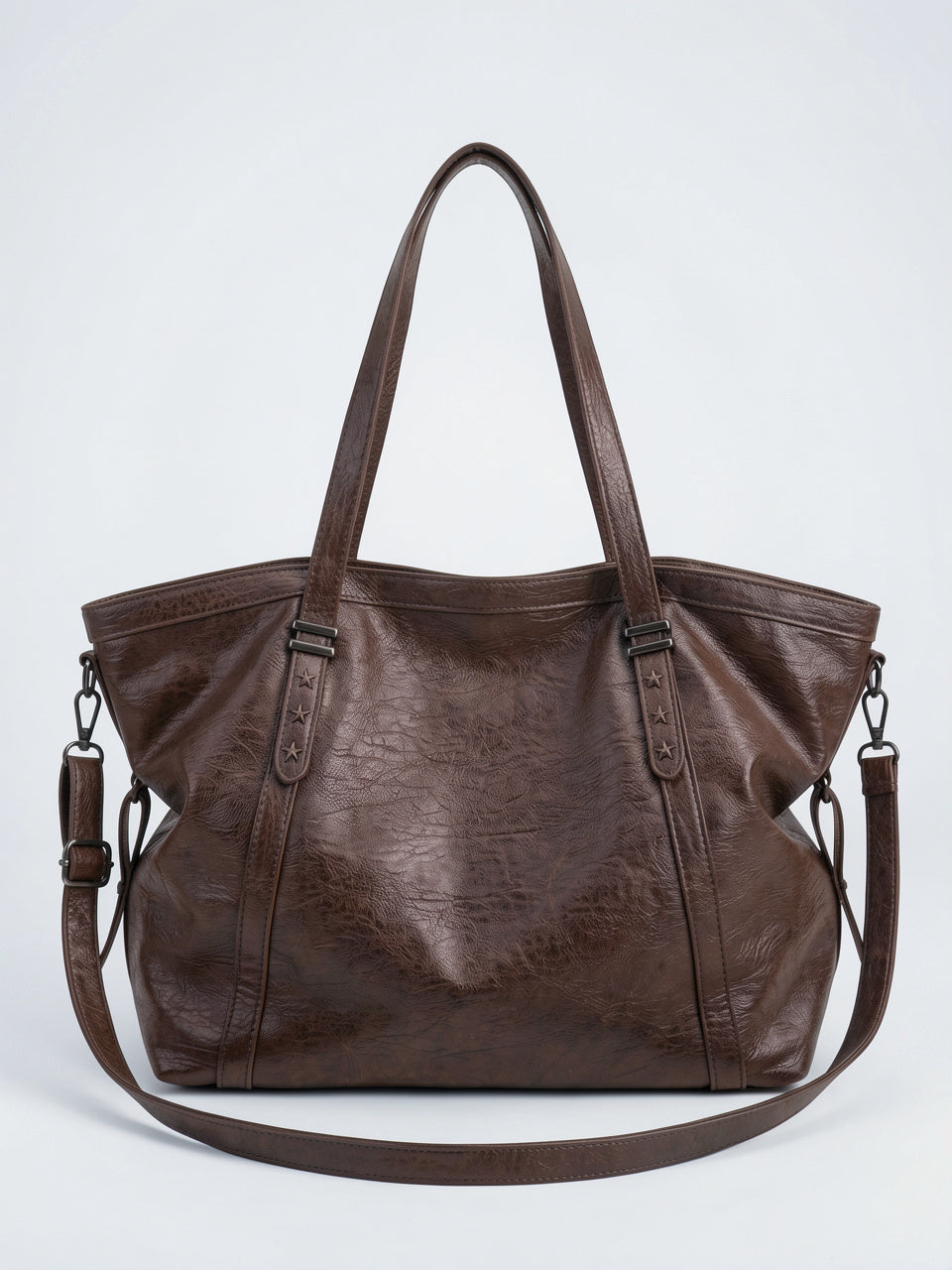 Ysora — Sac vintage de cours en simili cuir marron - Café
