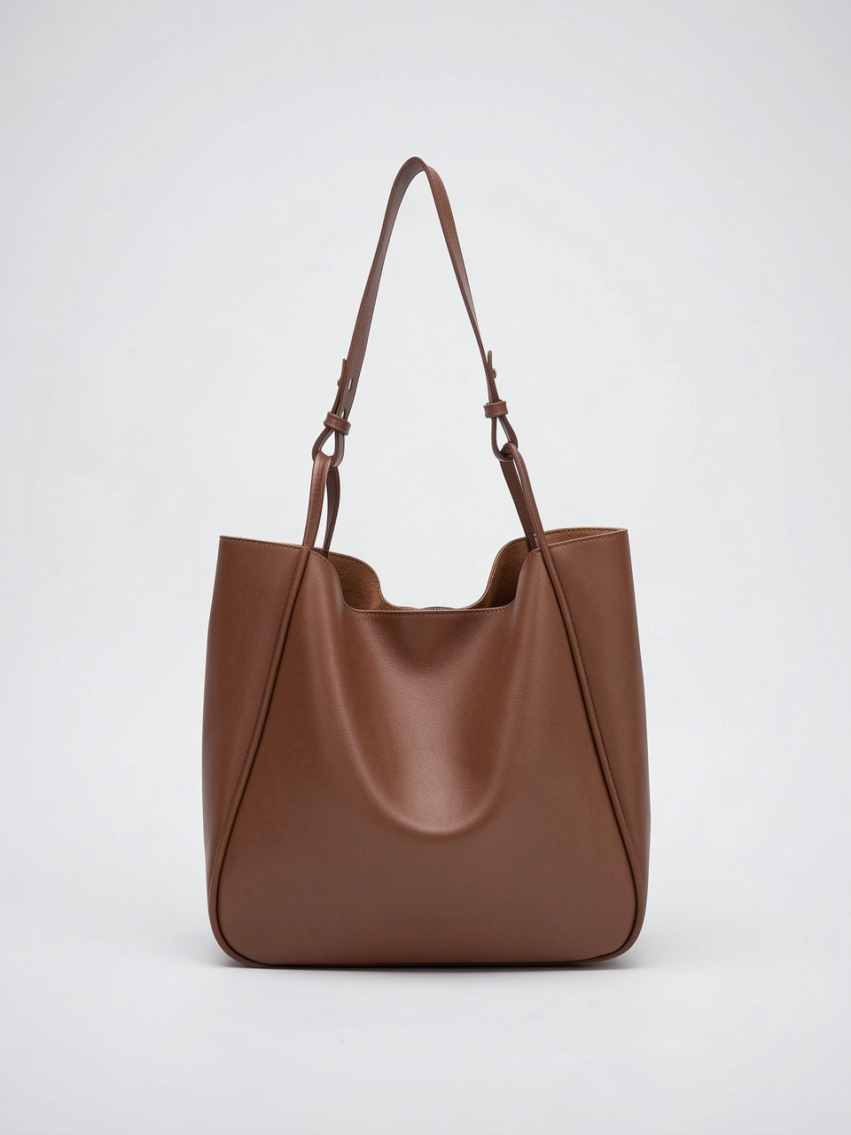 Zéphirine — Sac Fourre Tout à Main Souple - Marron